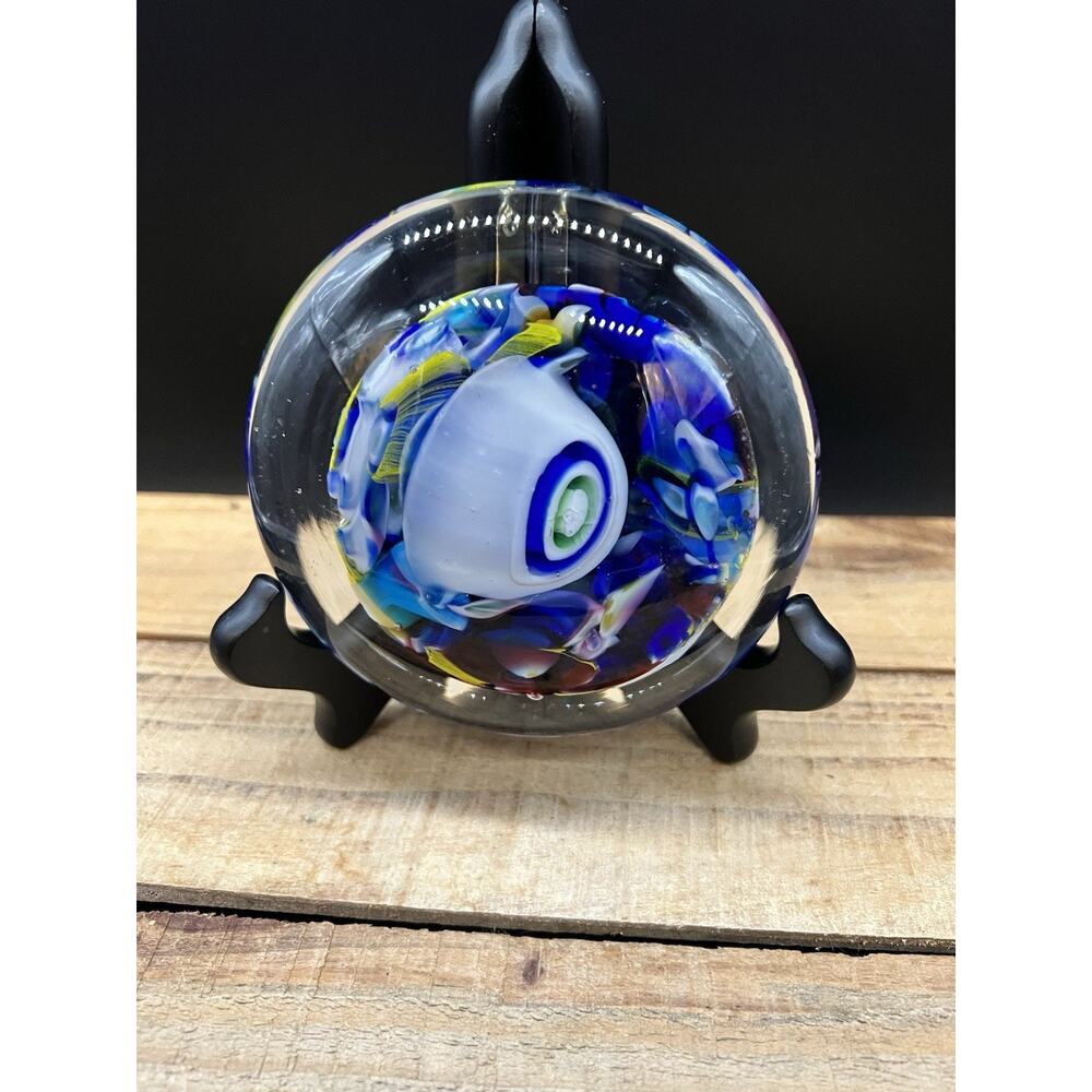Art Glass Handblown Murano Paperweight With Original Sticker